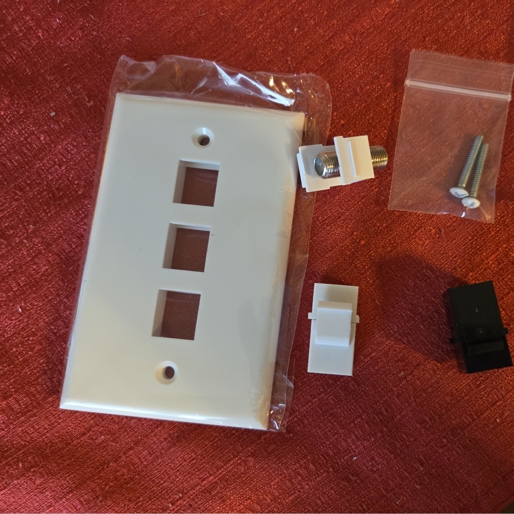 Coax Ethernet Phone Wall Plate Cat3 Cat6 Cable